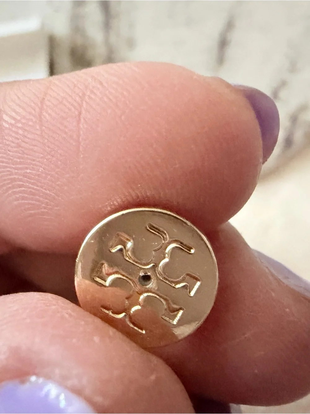 Tory Burch Gold-Tone Drop Earrings with Logo Discs